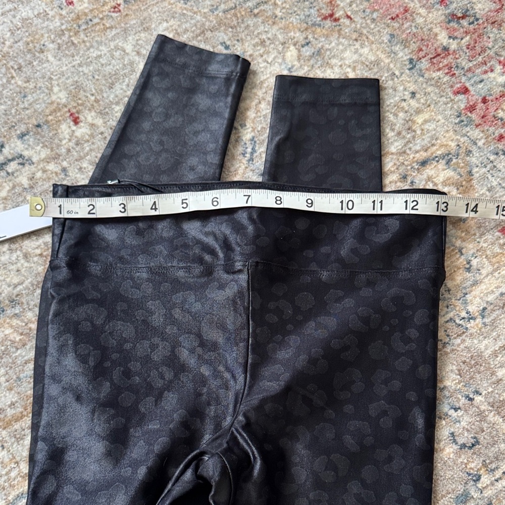 Koral Midnight Black patterned leopard shine Legg… - image 5